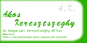 akos keresztszeghy business card